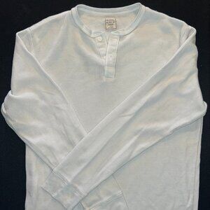 Merona White Henley Thermal Shirt Size Large